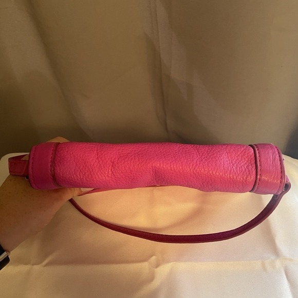 J. CREW HANDBAG TILLARY PURSE NEON HOT PINK LEATHER CROSSBODY FLAP BAG  CLUTCH - Picture 7 of 16